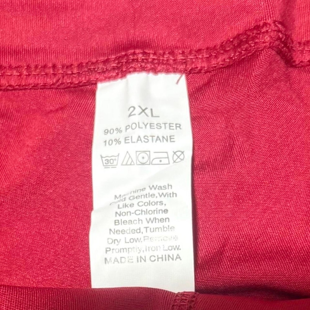 Unbranded Red Activewear Athleisure Leggings Women 2XL XSD007918